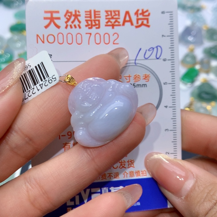 翡翠颈饰18K金镶嵌佛公