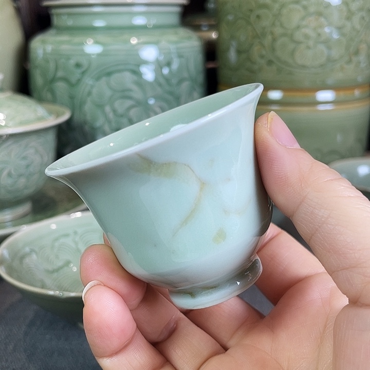 啥***！耀州窑月白双釉茶盏