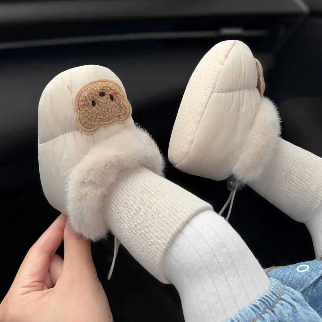 婴儿秋冬加绒保暖男女宝宝长筒步前鞋可爱休闲百搭鞋袜新生儿0-12