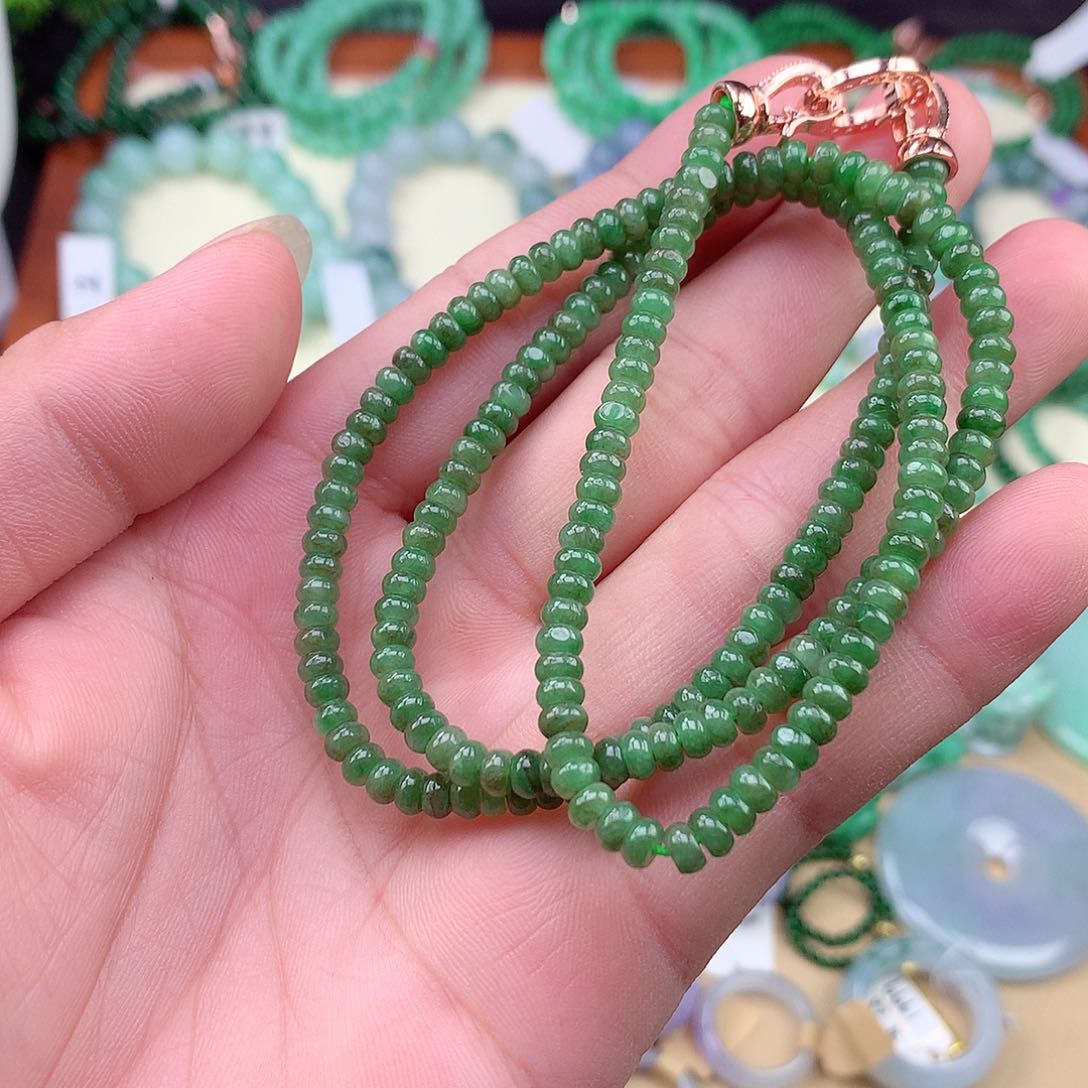 翡翠未镶嵌项链手串