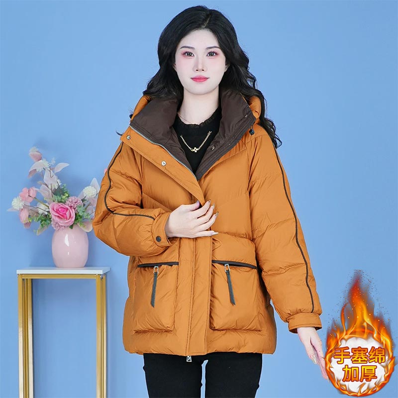 洋气减龄御寒保暖连帽棉服女2025潮冬季新款韩系加厚休闲显瘦外套