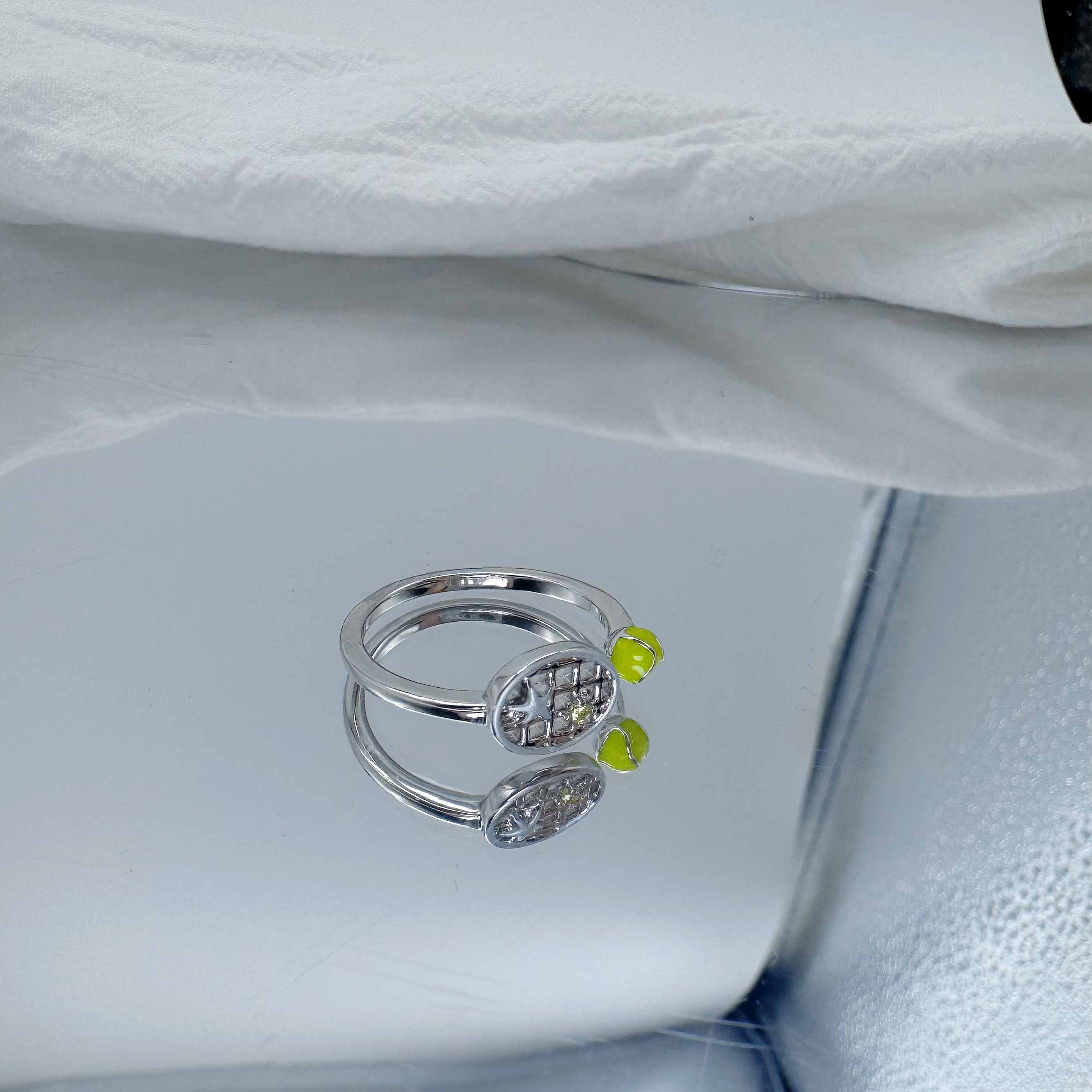 合金锆石戒指 【俊杰专属】运动风网球戒指 20-YW05T94