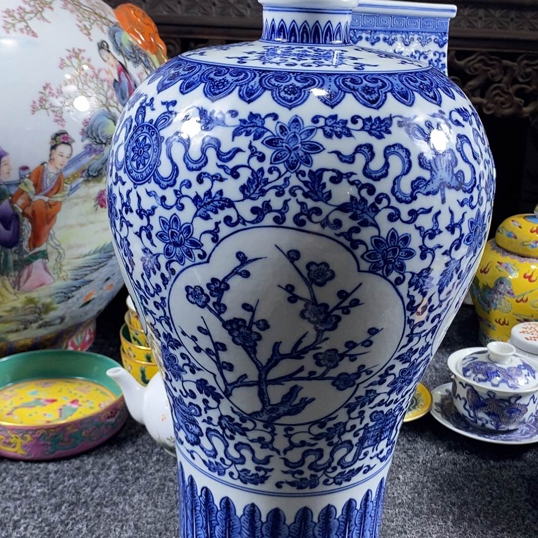 收工手绘陶瓷摆件工艺品z***g