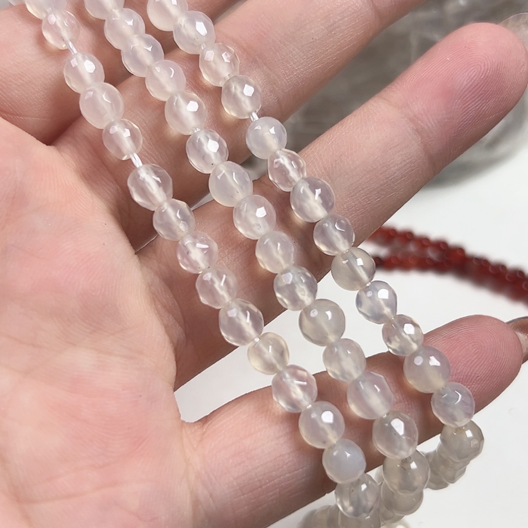 玛瑙/玉髓合金珠宝半成品A02.  荔枝冻3条