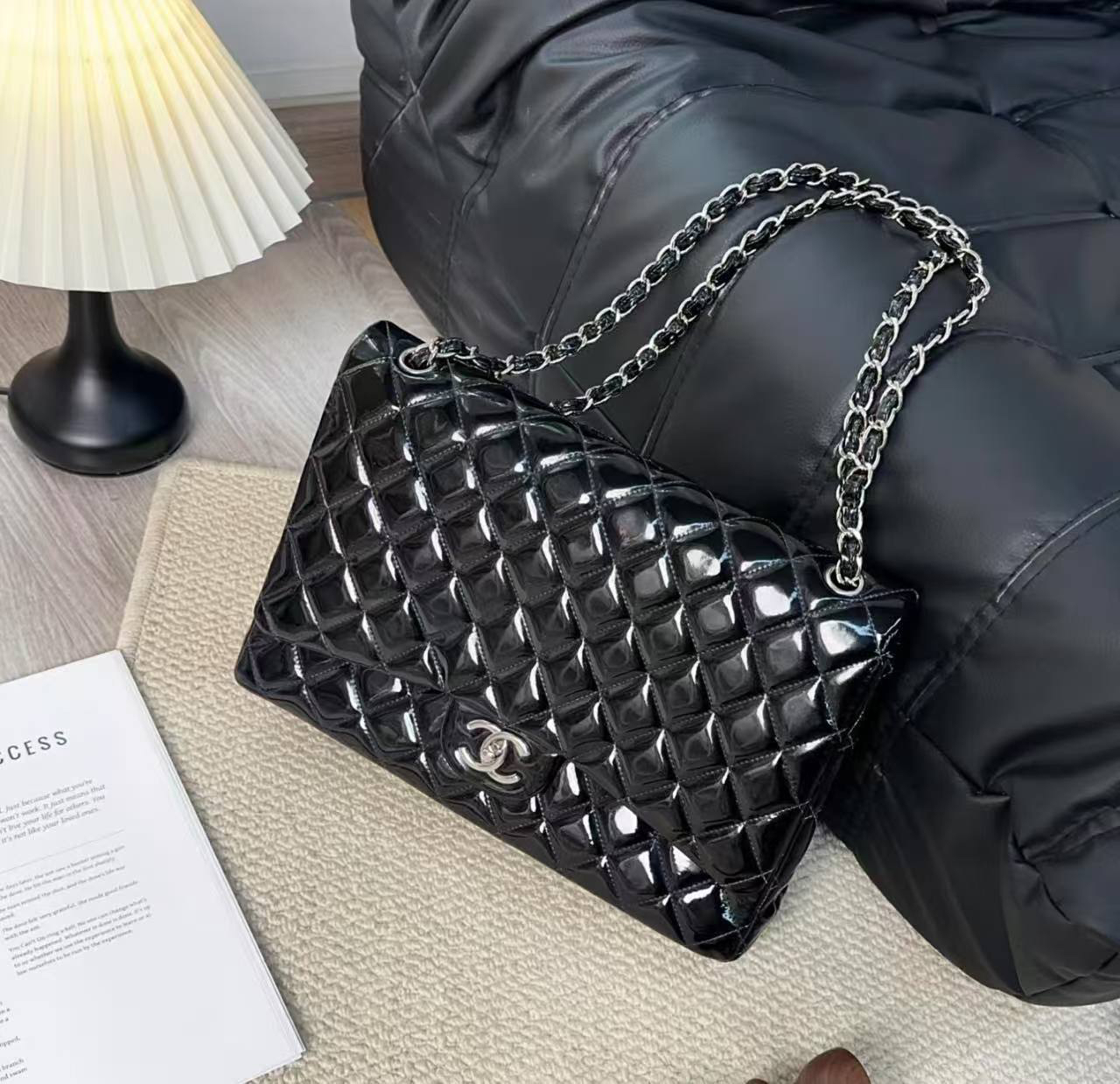 95新 Chanel/香奈儿 多多奢品/香奈儿漆皮CFmax斜挎包/98新