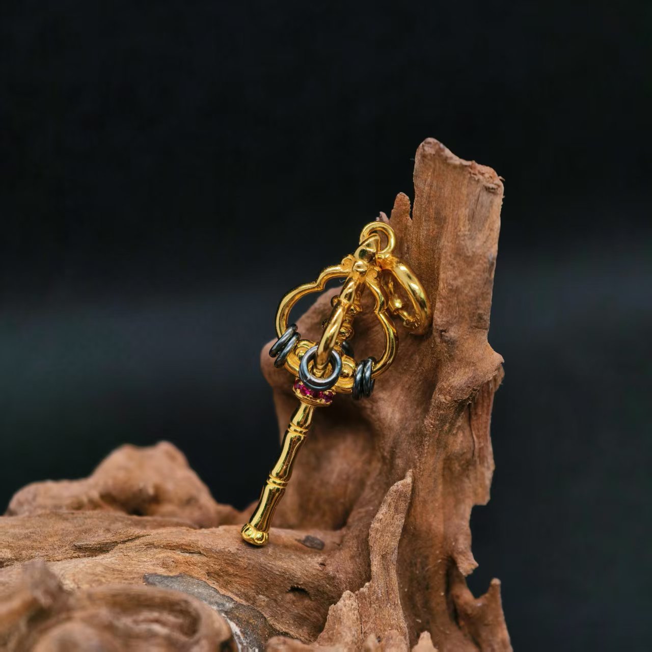 925银银制品 两米·金锡之门/银饰颈饰禅杖造型YS-JS0465