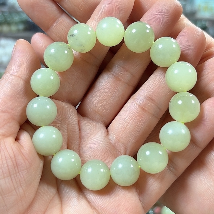 和田玉手链未镶嵌新疆若羌黄口料青花卡14