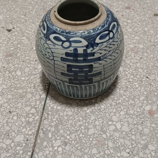 摆件双双双喜临门罐罐摆件青花陶瓷摆件青花