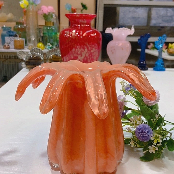 琉璃琉璃花瓶高17口