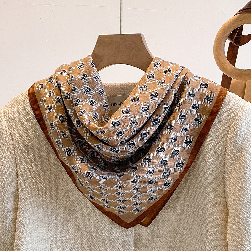 棉麻丝巾围巾女司机百搭复古风波点高级感英伦法式不掉色薄款