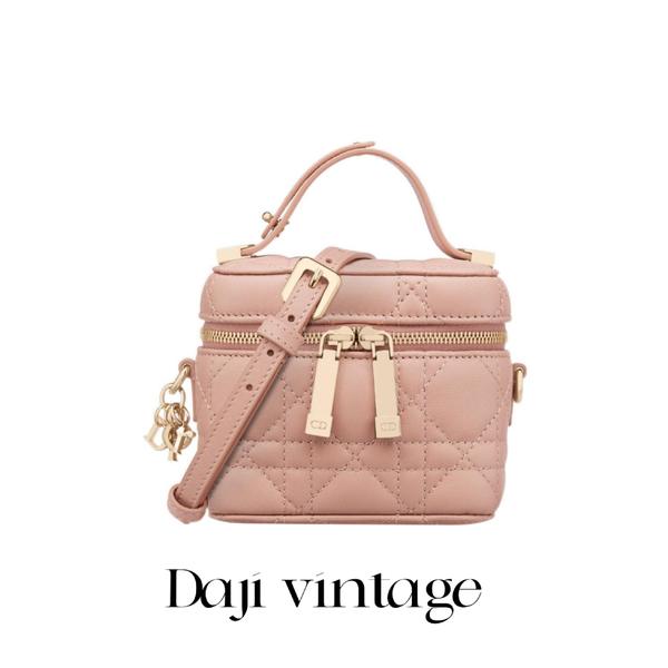 大吉中古/Dior迪奥肉粉藤格纹小盒子斜挎包