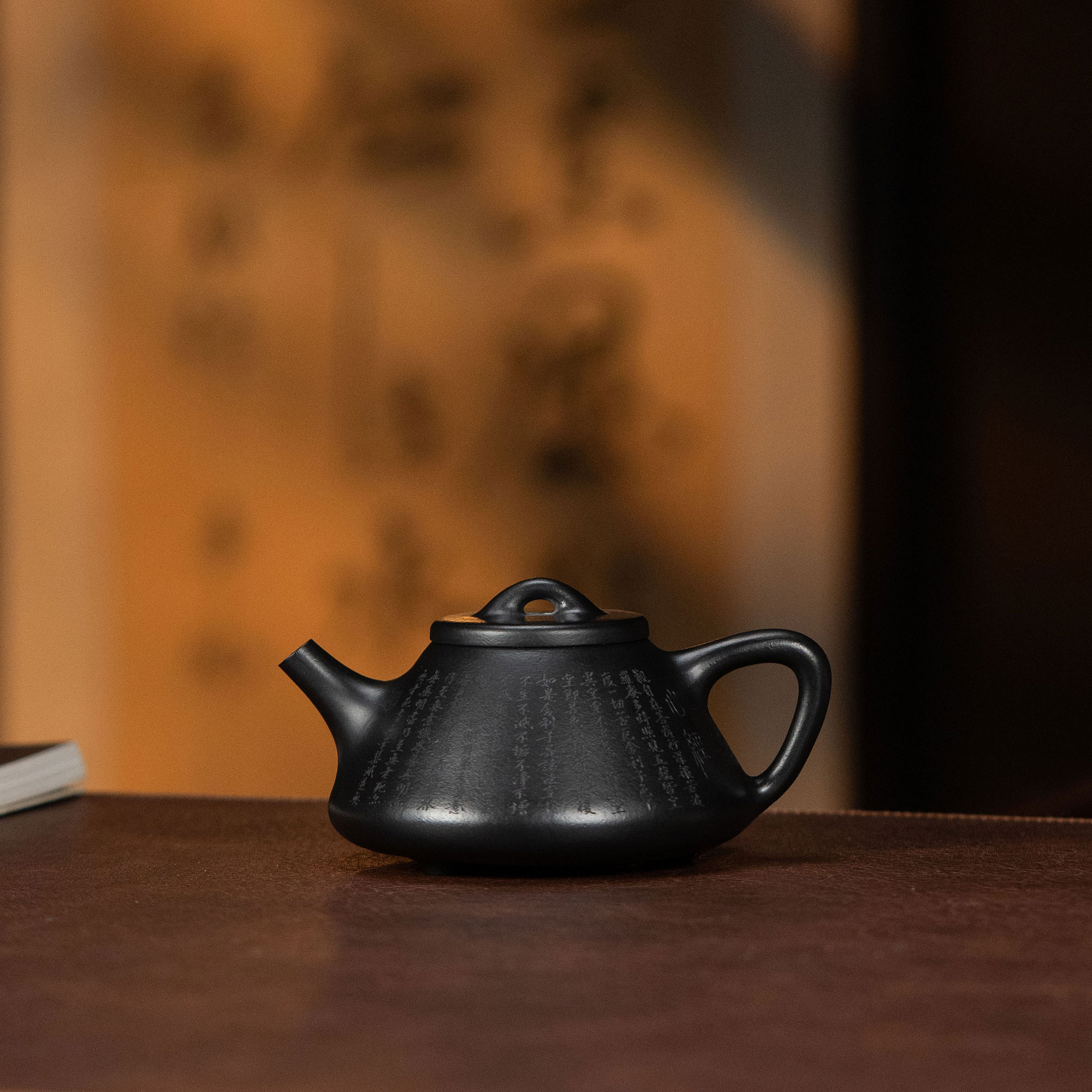 【利贞l心经-子冶石瓢】原矿朱泥还原烧约190cc全手工制紫砂壶JNHY