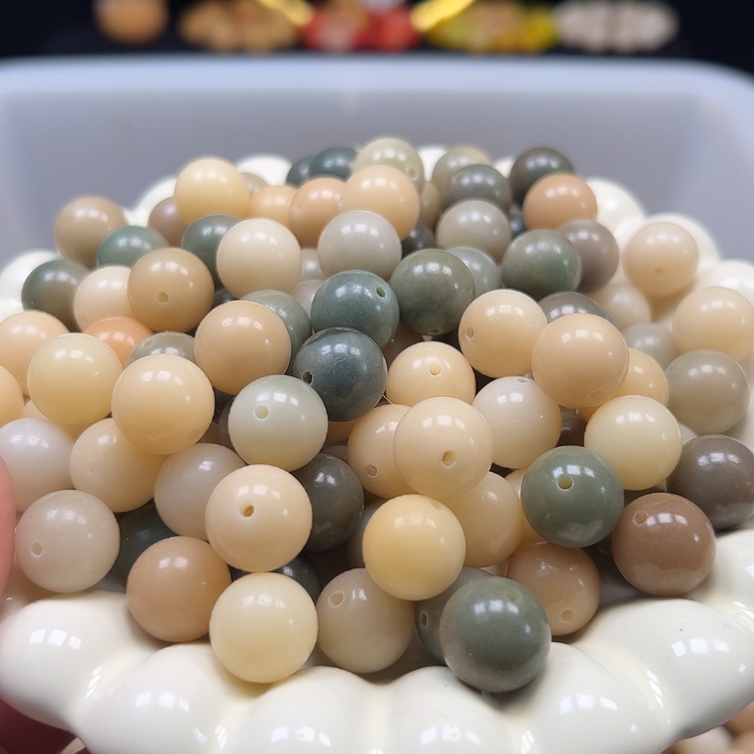 菩提根/象牙果手串卡14老料莫奈圆130颗