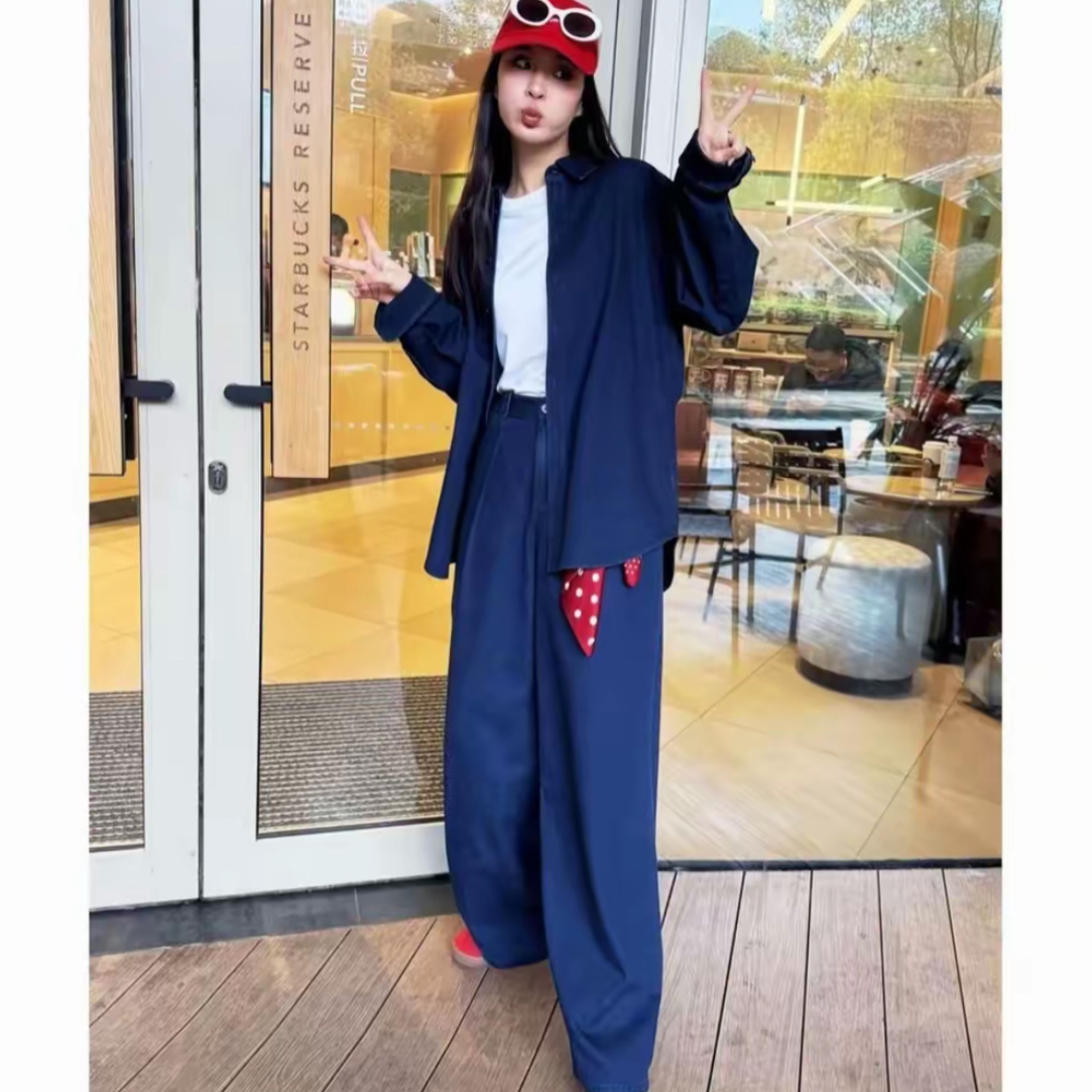 （不退换）110028冰丝凉感高腰复古直筒牛仔裤