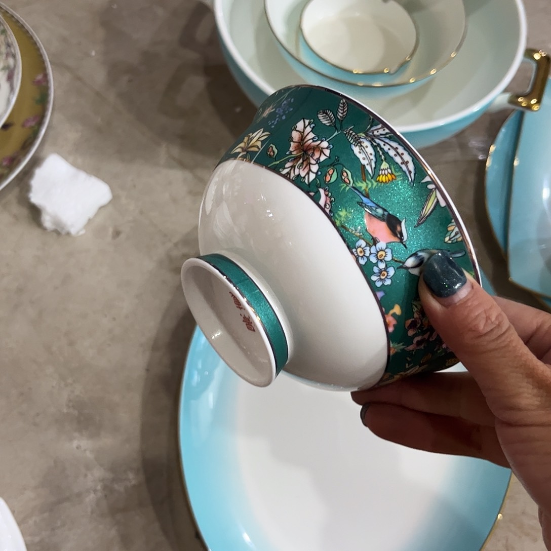 瓷片仙踪高脚腕六个4.5寸