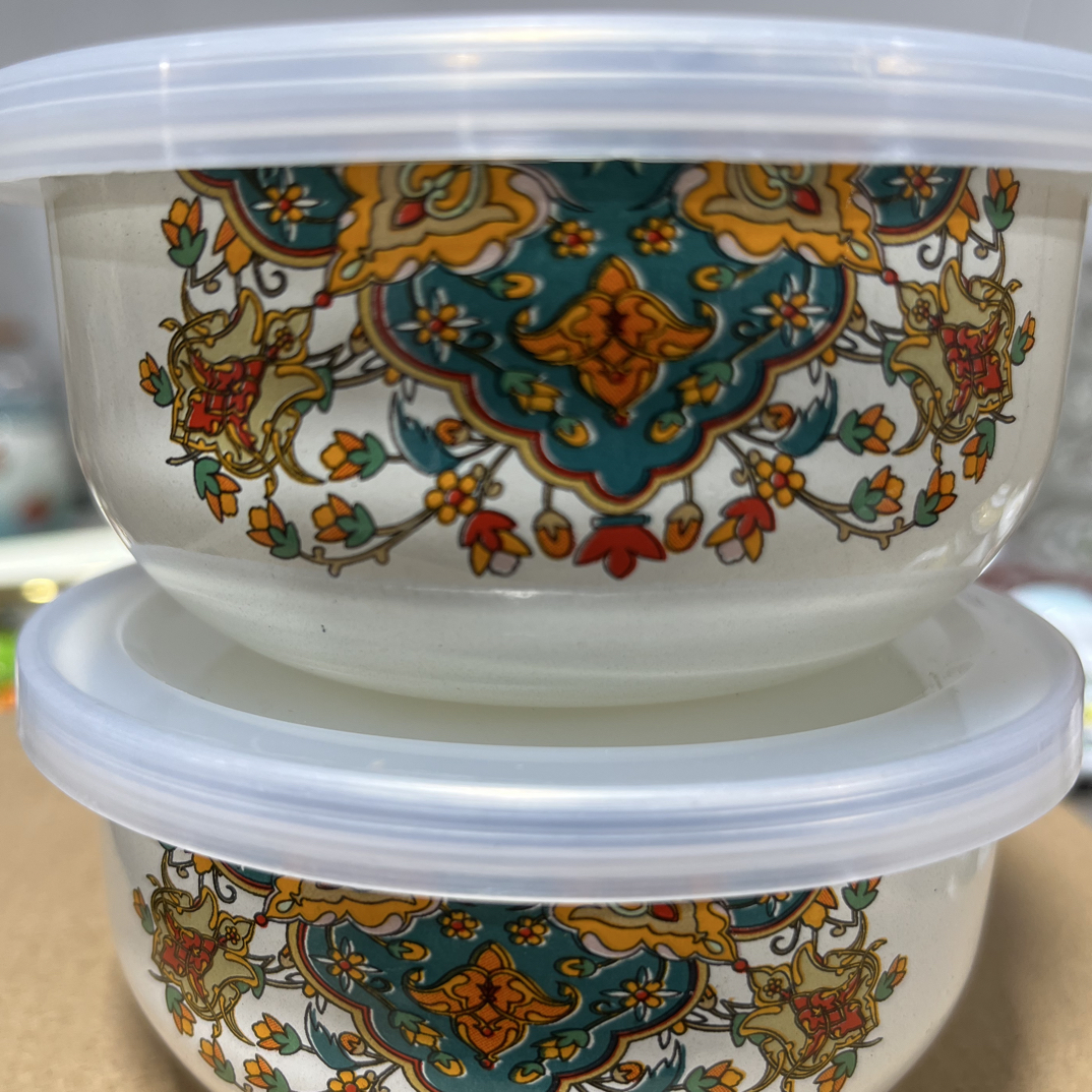 10公分珐琅搪瓷俄罗斯花鸡蛋碗2个