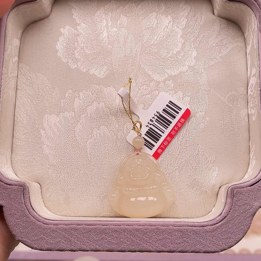 和田玉颈饰18K金镶嵌