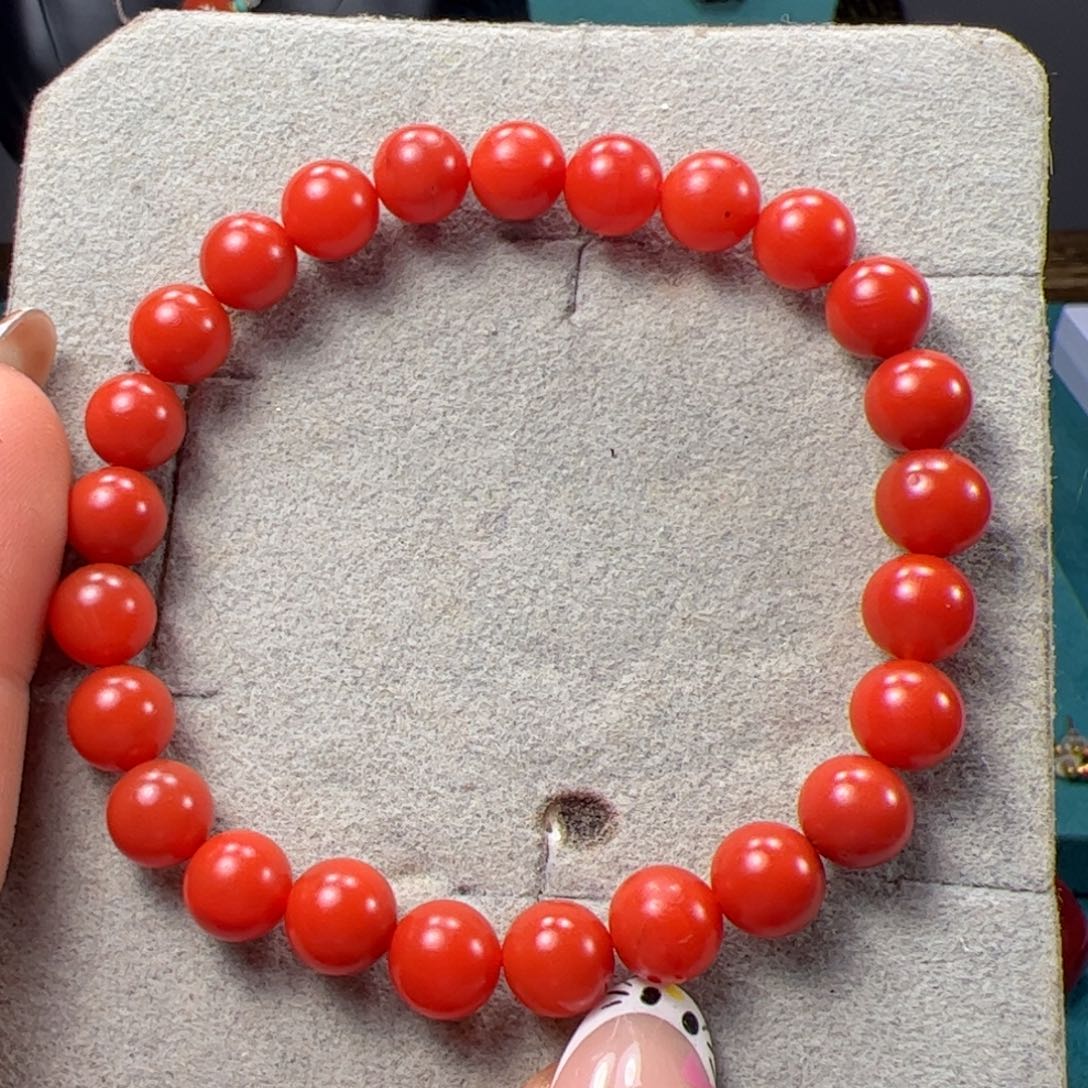 南红玛瑙7+冷水河单圈未镶嵌