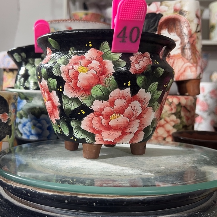 景德镇手绘花盆 满38包邮