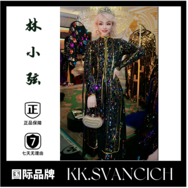 【风华绝代】828新款宽松显瘦百搭亮片高端透视超仙别致外套