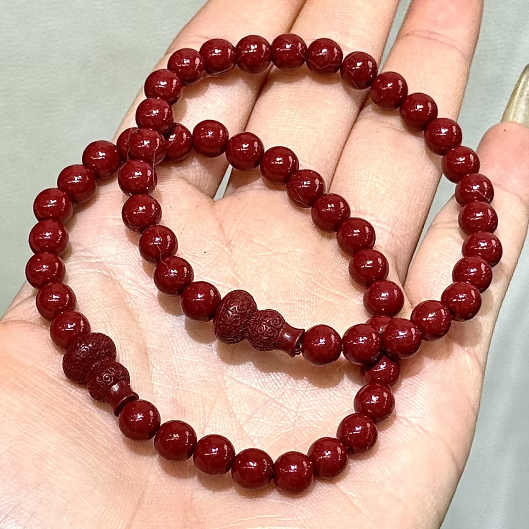 含辰砂工艺品【CH】朱砂葫芦DIY手串-约6mm（多样性发其一）