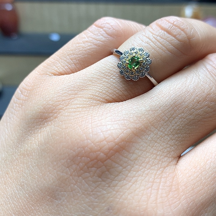 水晶水晶戒指银S925镶嵌