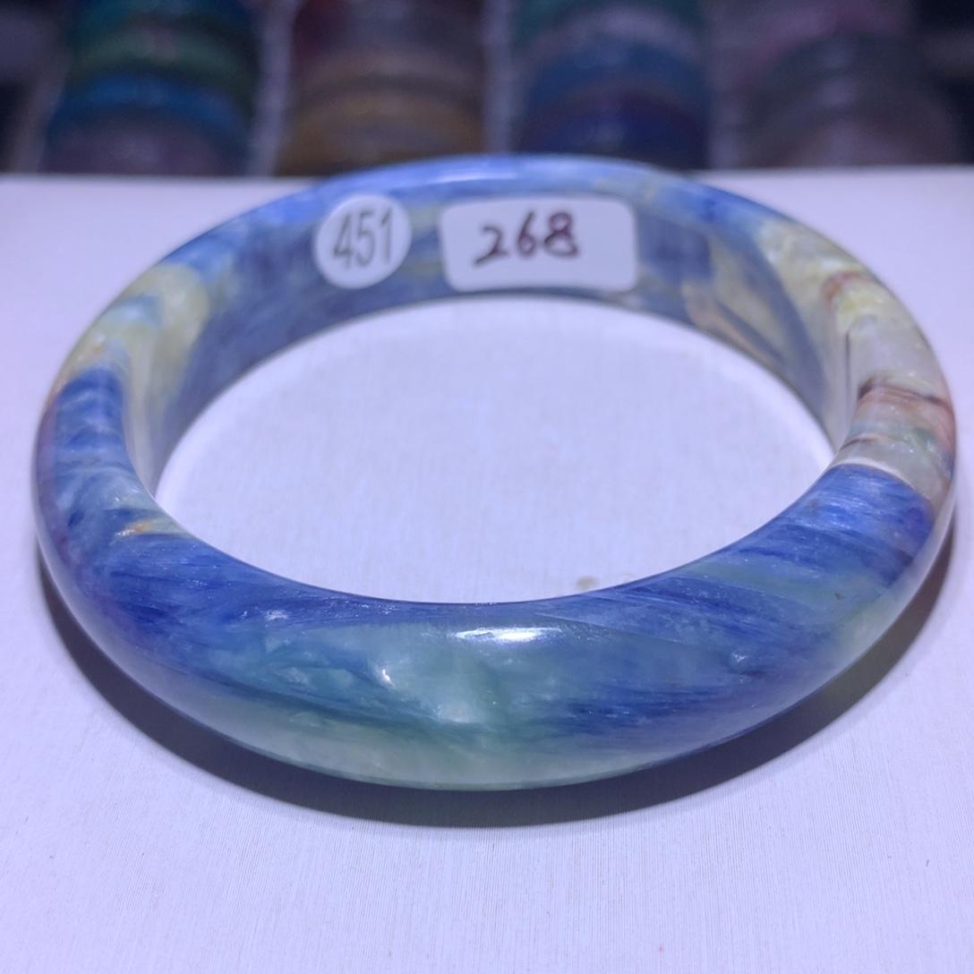 银S925镶嵌手镯水晶蓝晶61圈451