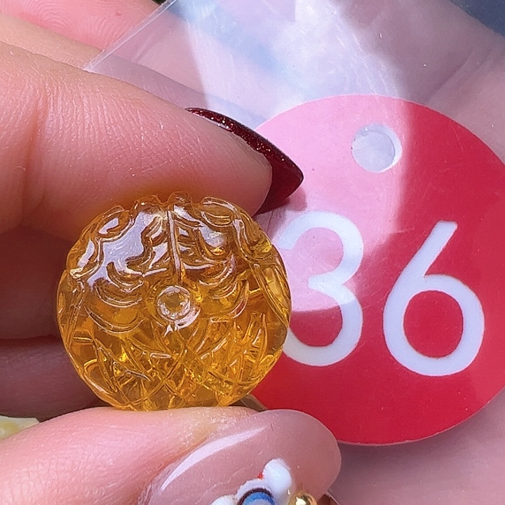 蜜蜡裸石未镶嵌18m m