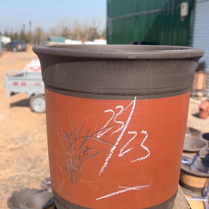 红陶紫砂兰花盆微瑕