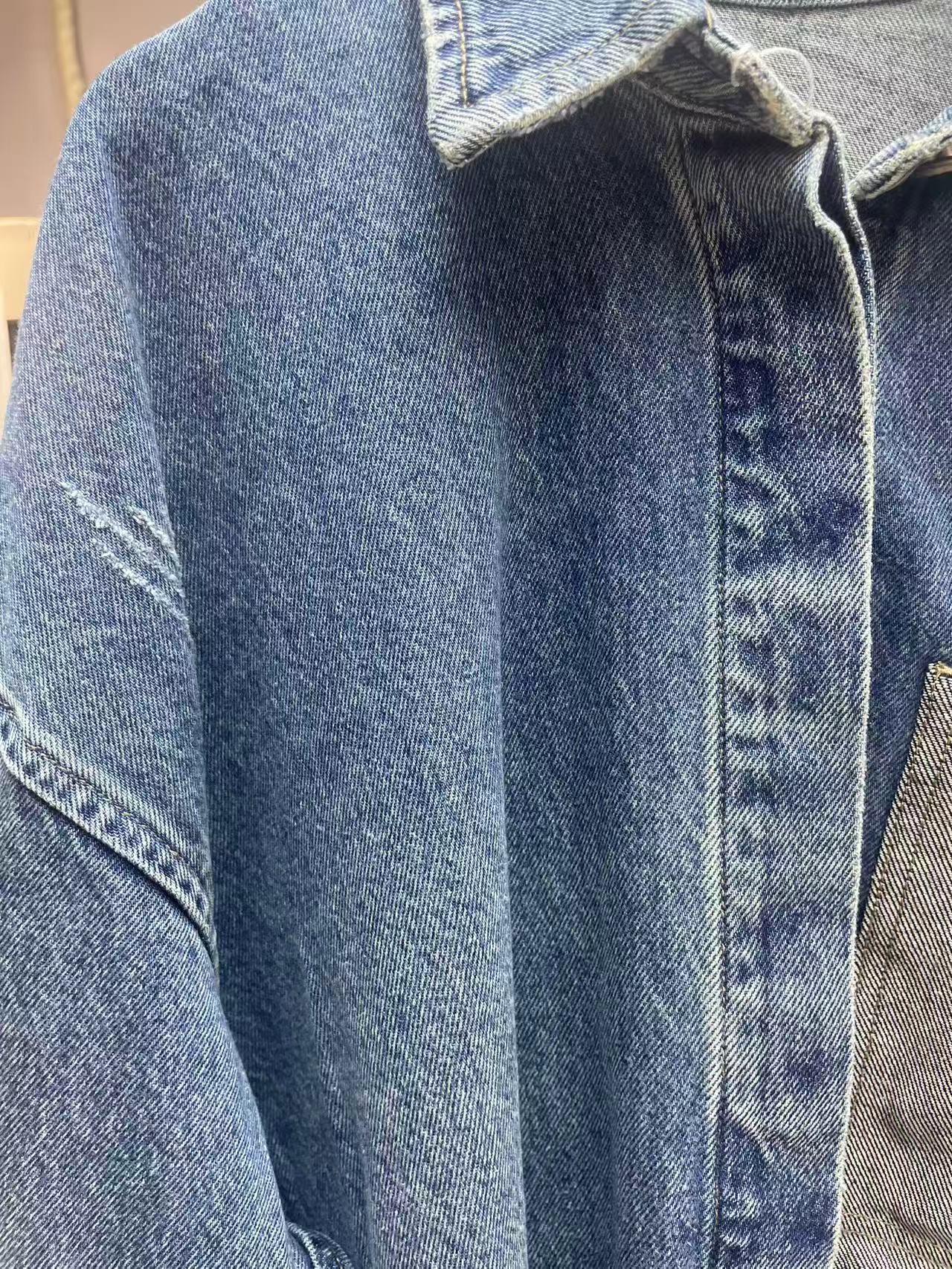 【十一】时尚潮流百搭款女士蓝色老花小香牛仔外套ZK555