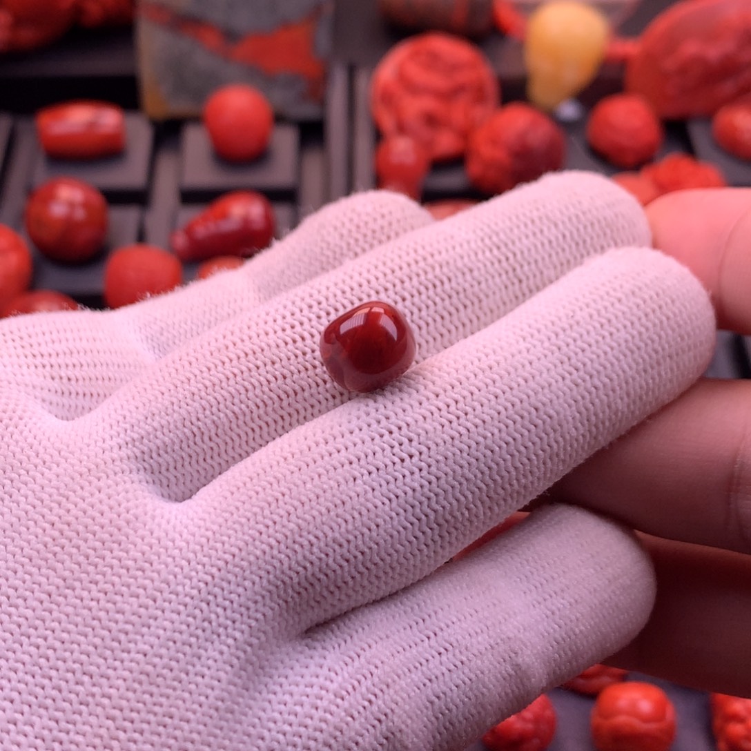 南红玛瑙未镶嵌【传仁】川料原矿妖花火焰老型单珠10.7mm