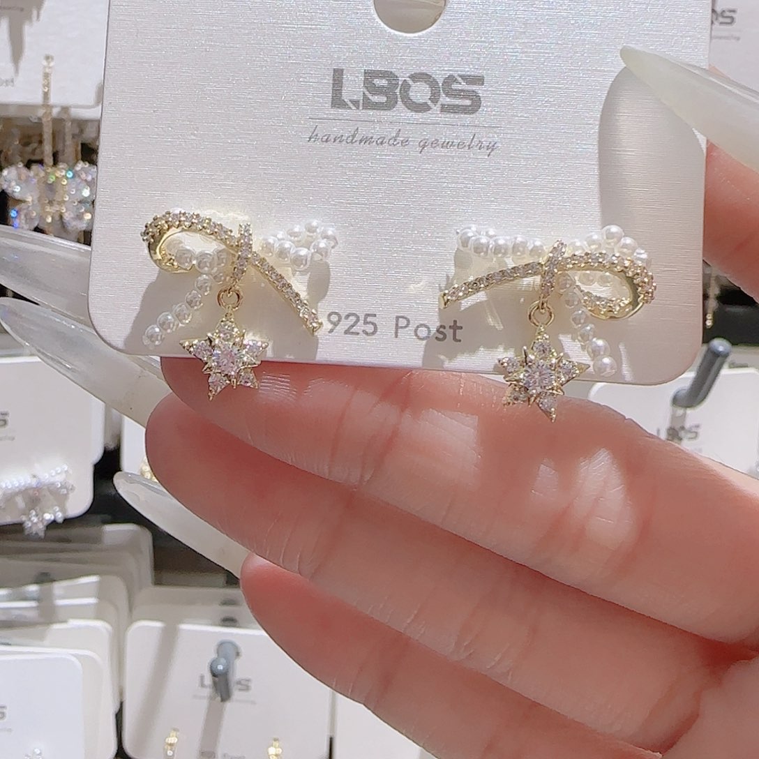 锆石铜合金925银耳环