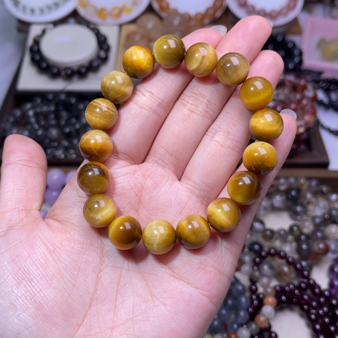 水晶手串未镶嵌金虎眼