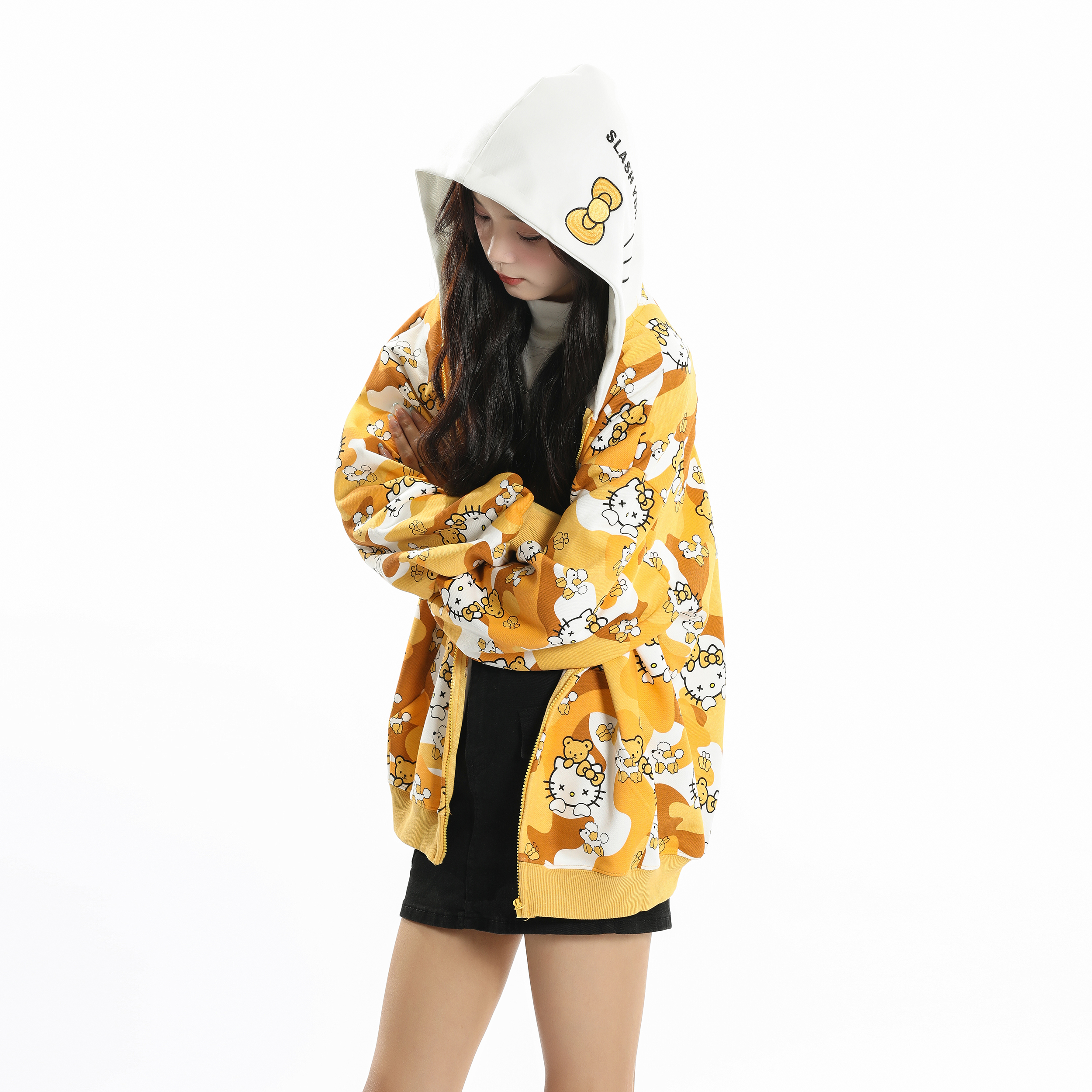 复合棉拉链卫衣外套 可爱风上衣特卖