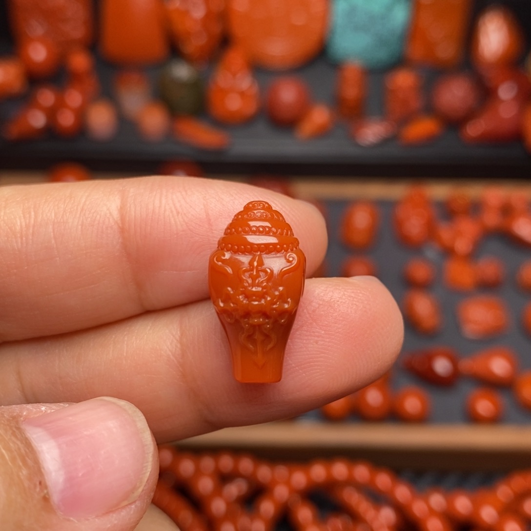 南红玛瑙配饰未镶嵌法螺三通