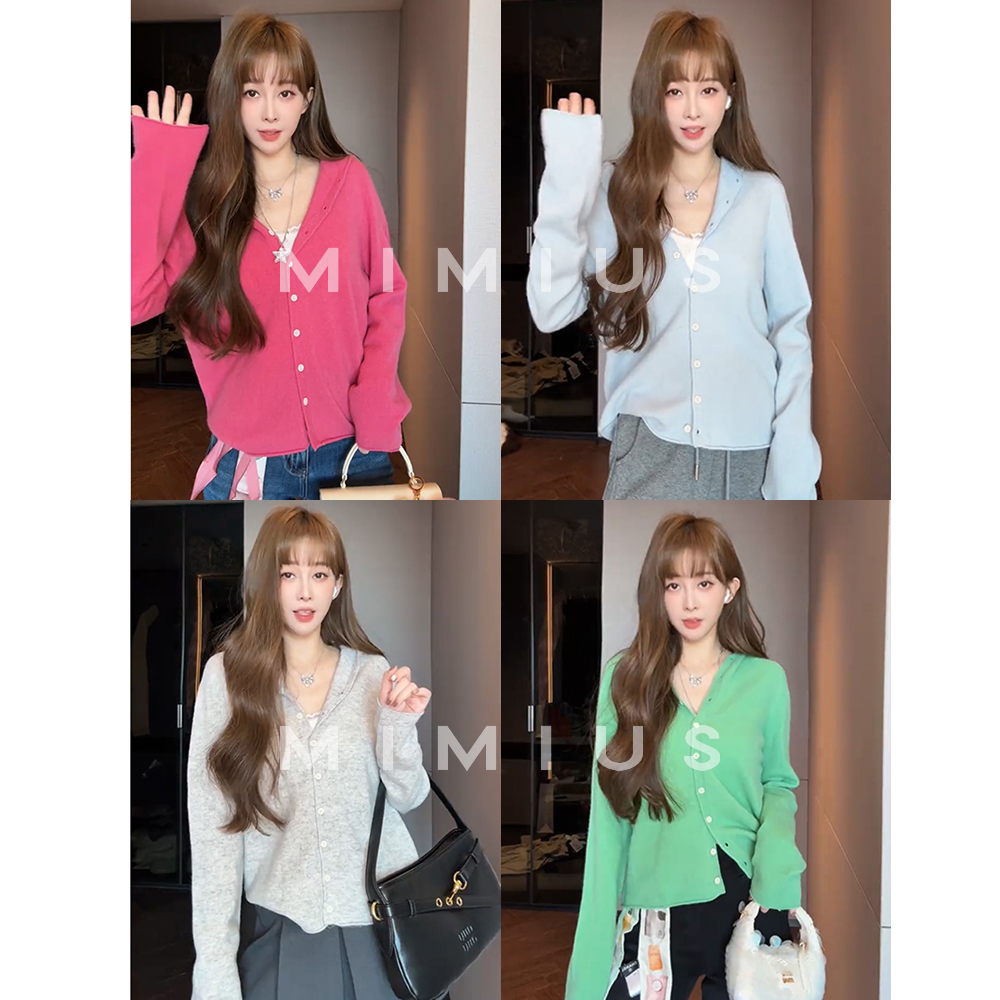 【mimius】U 多巴胺230g无缝一体全羊毛连帽毛衣/不可机洗 WG08127