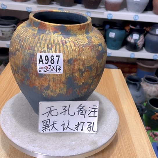 红陶手工制作工艺花盆