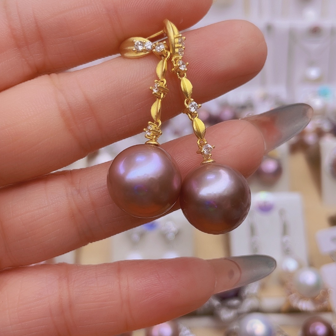 芯***芯耳饰银S925镶嵌淡水珍珠