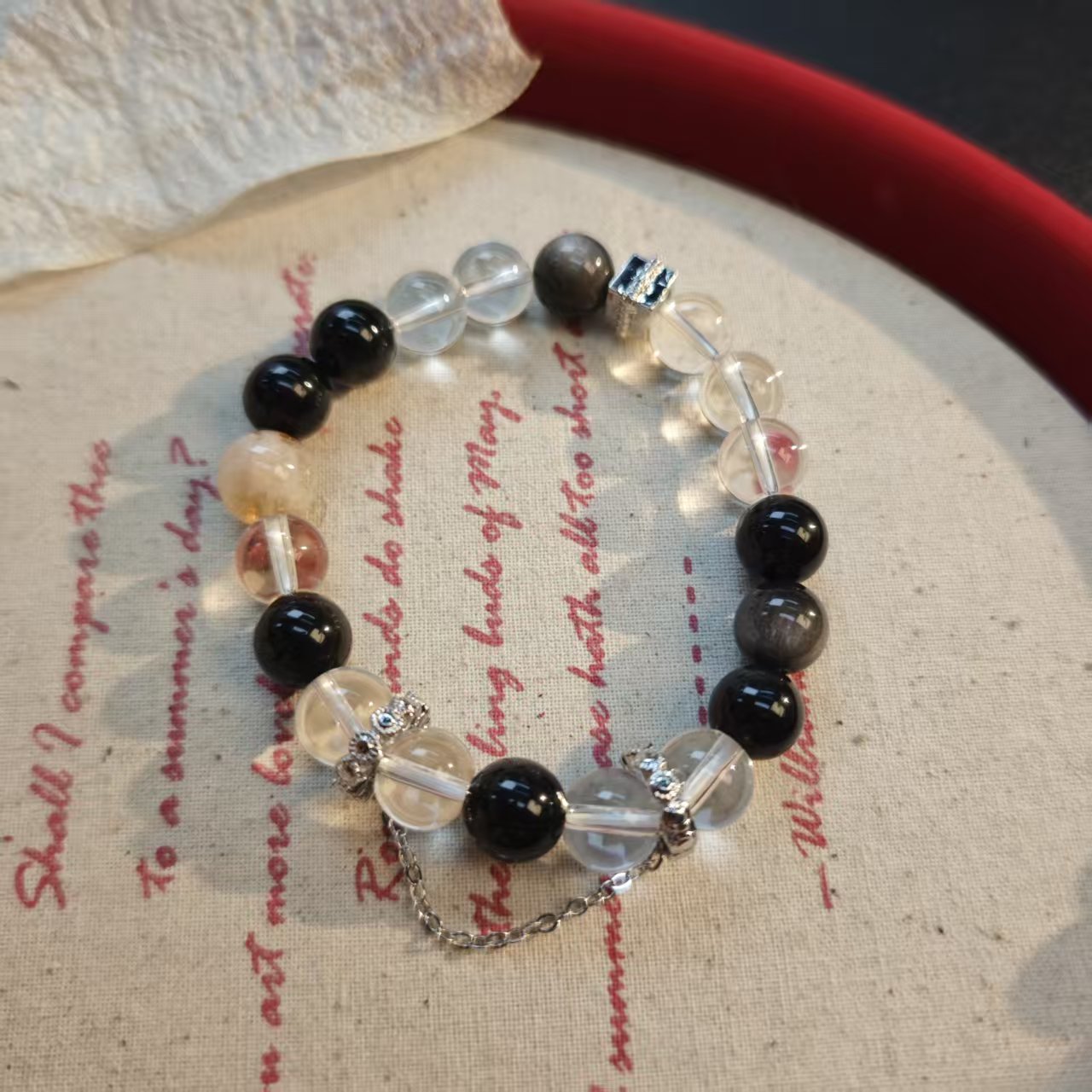 【境水尘】白水晶银耀石手链9+（多样发其一）YS195