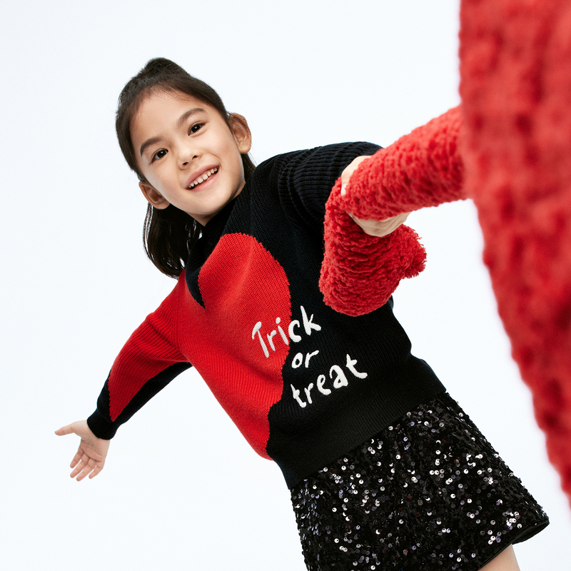 littlemoco童装冬新款男女童针织毛衫长袖爱心毛衣#KBD4SWTT02