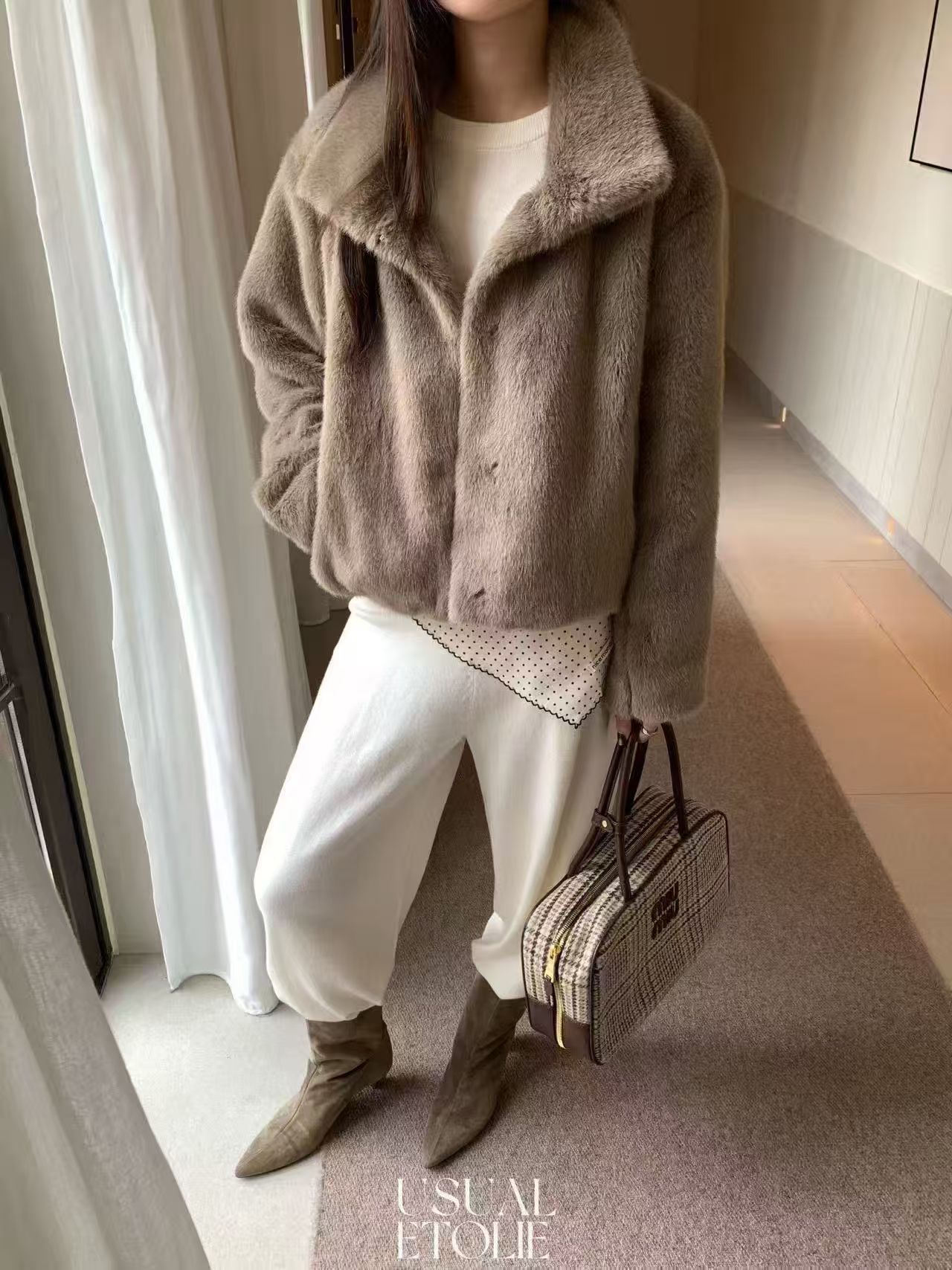 秋冬季时尚休闲女款气质外套【091-0100】