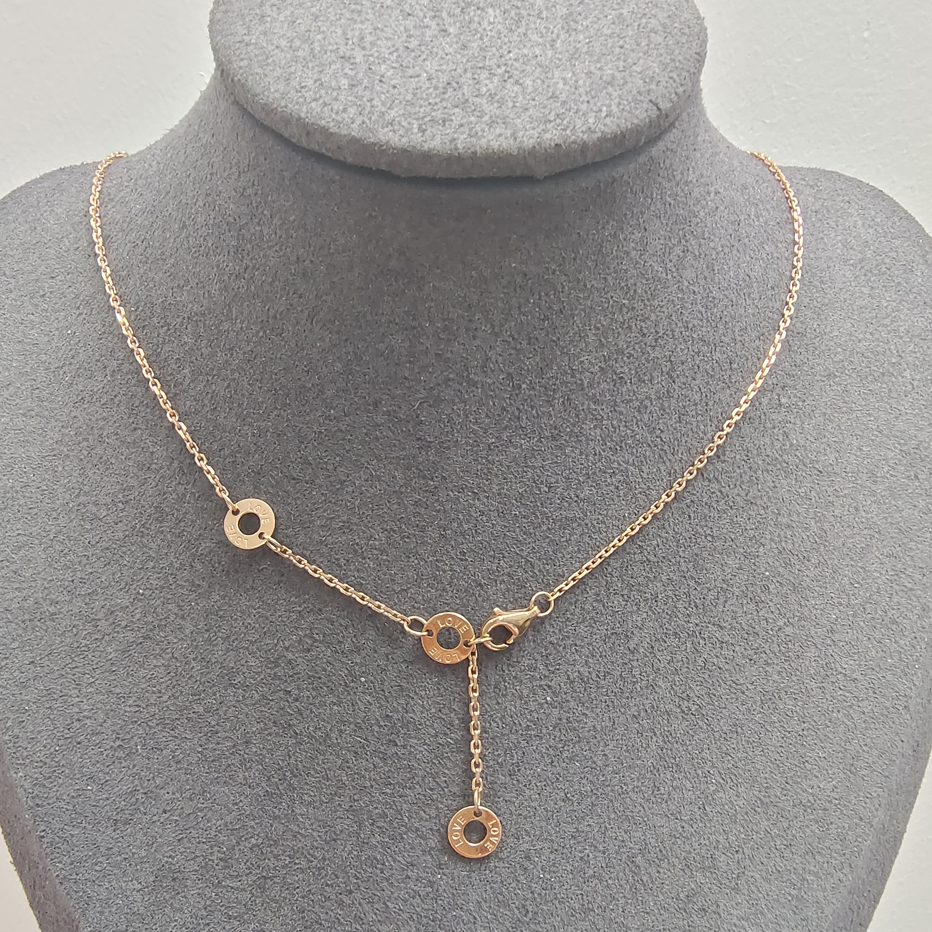 18K玫瑰金三饼卡链十字链（多样性发其一）