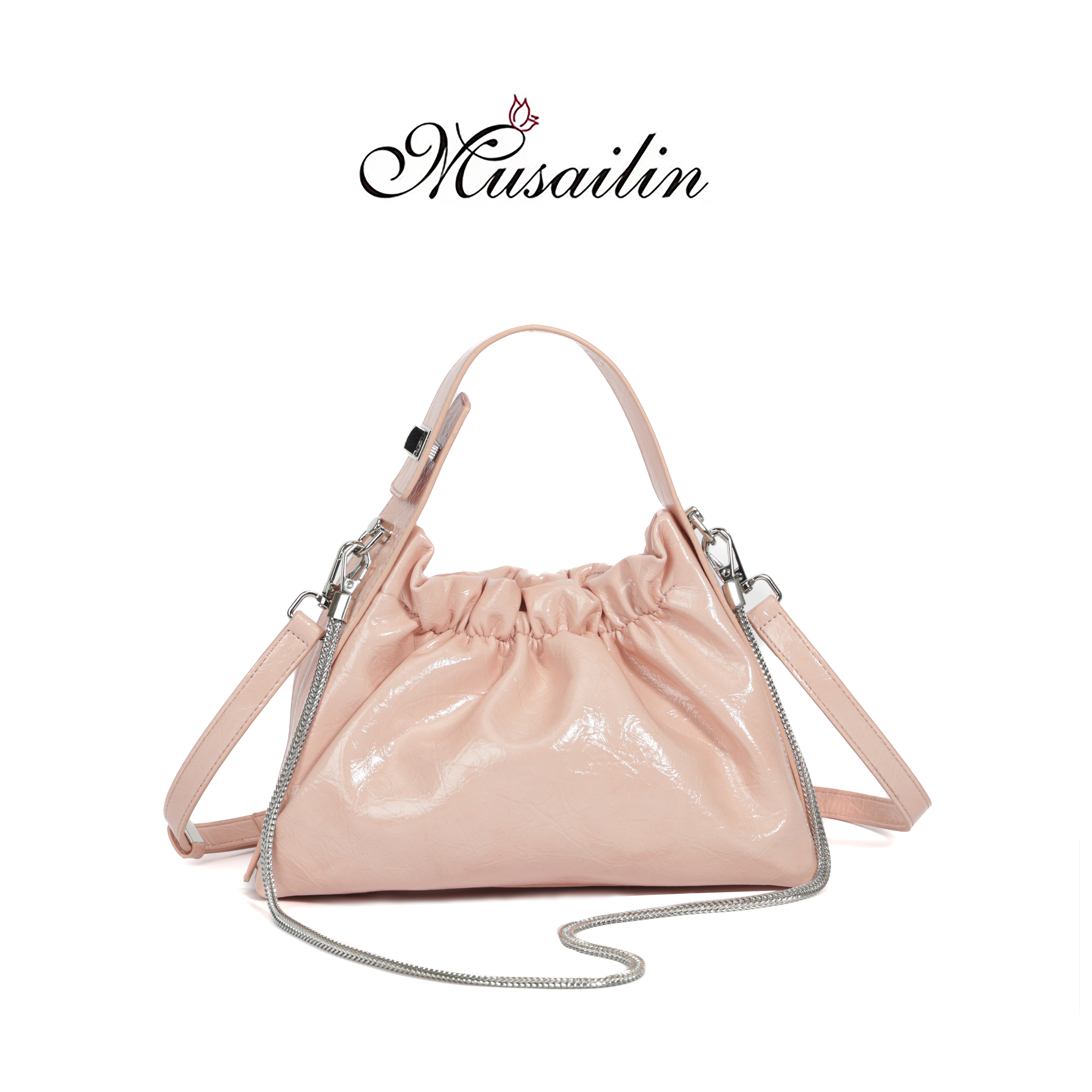 【MUSAILIN/牧赛琳】2025夏季新款时尚手提包斜跨包M-61865粉色