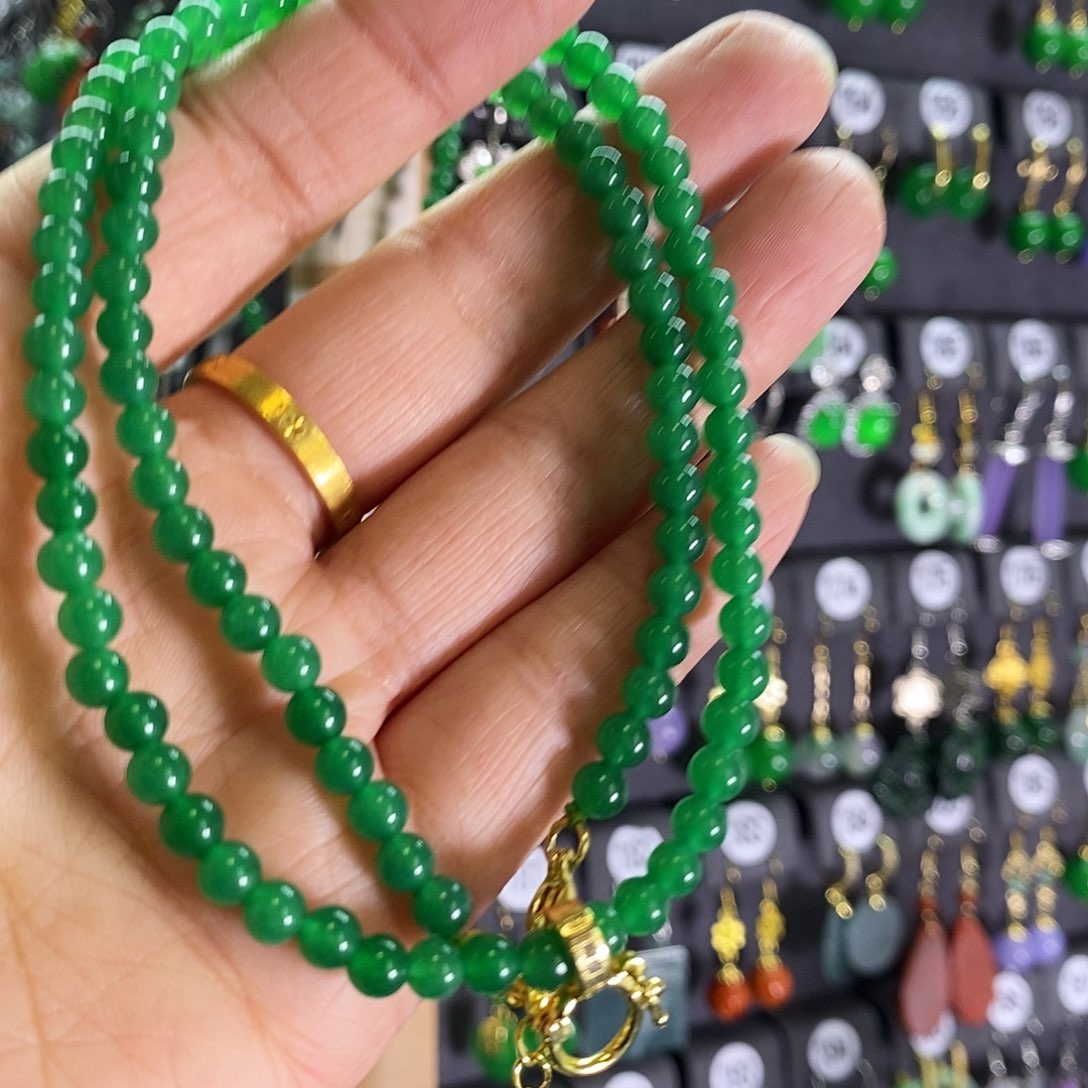 银S925镶嵌翡翠耳饰卡4金色