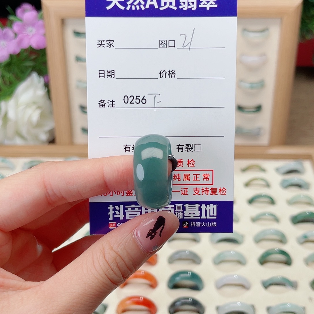 翡翠未镶嵌戒指F0256