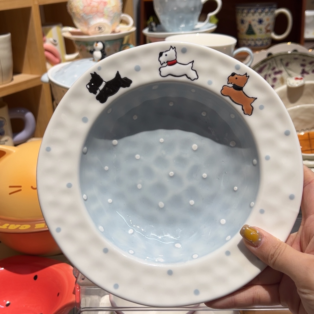 西高地小狗草帽盘