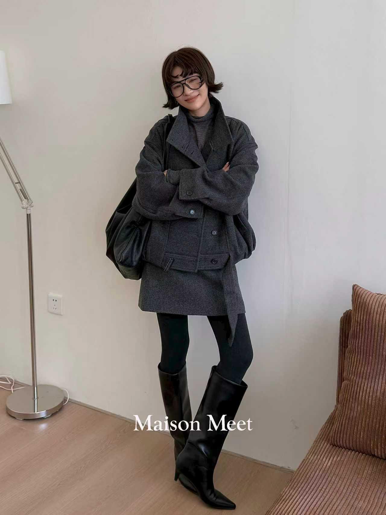 杨杨 梅森-时尚气质毛呢外套5173