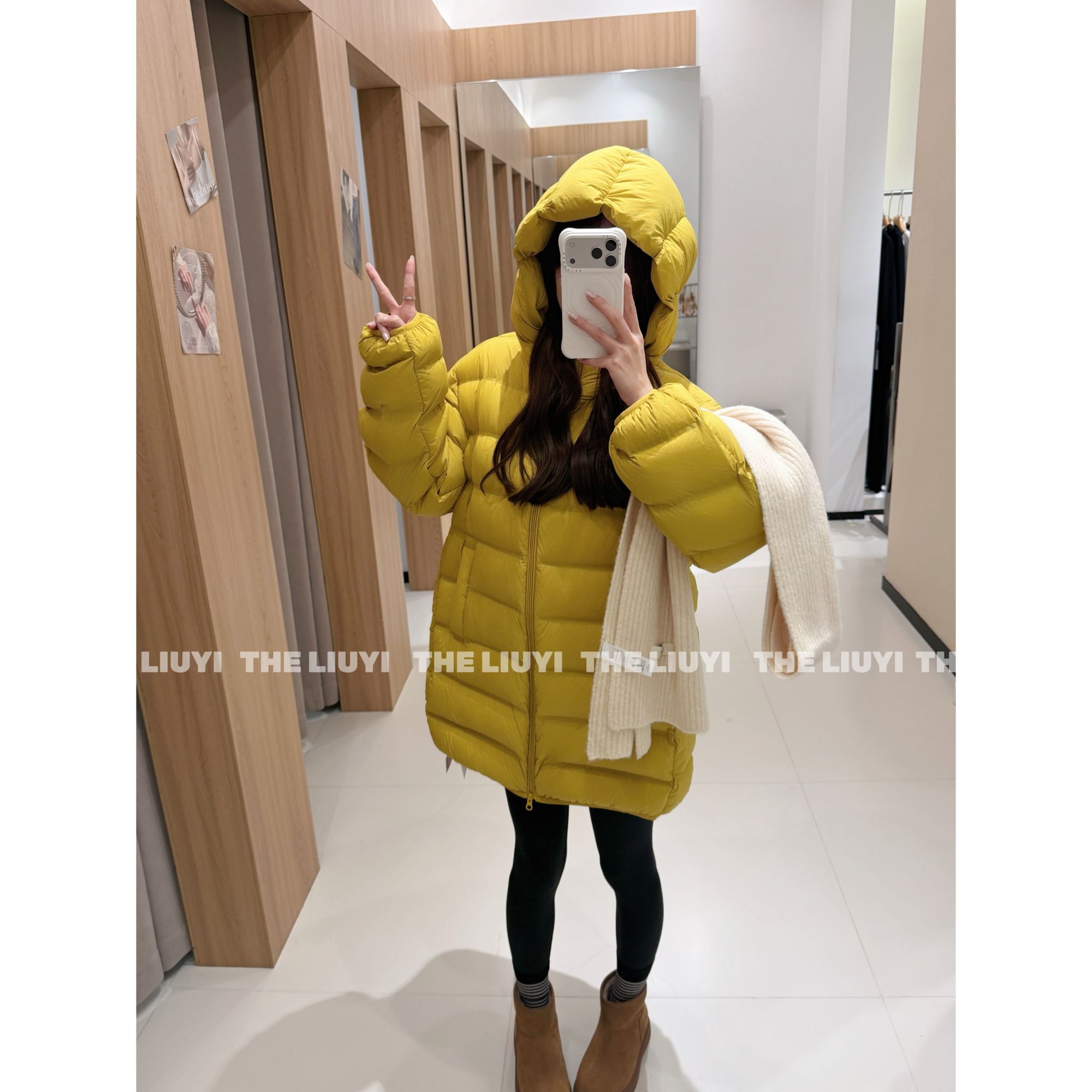 【LIUYI】暖芯大鹅~冬季95白鹅绒一手长轻盈保暖御寒连帽外套510241