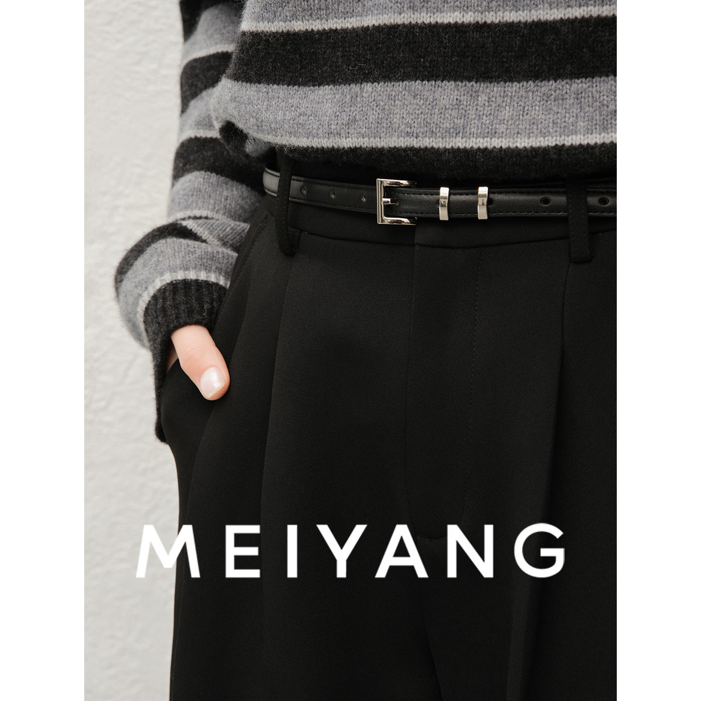 美洋MEIYANG 乐翻皮带 干练优雅可调节简约百搭腰带-周一