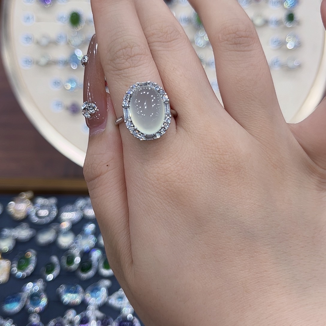 玉***龙蛇纹石玉银S925镶嵌戒指